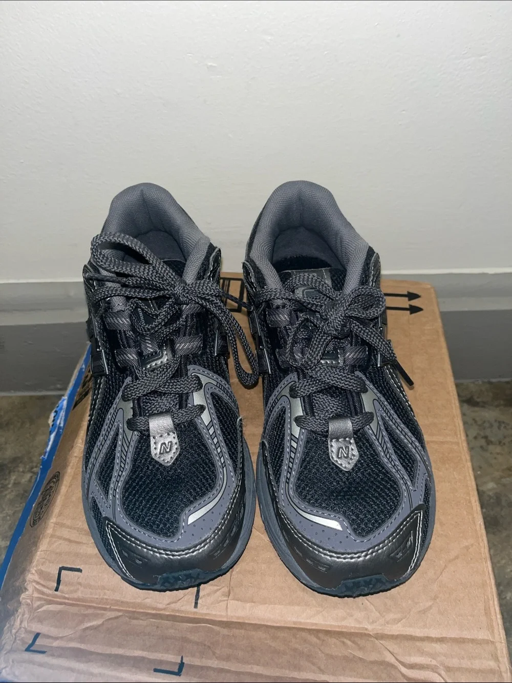 New Balance Kids Black and Gray Athletic Sneakers